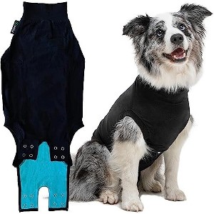 Suitical Recovery Suit for Dogs with Click Up System - Black - 1 of 4