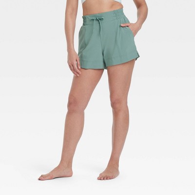 Women's Active Light Mid-Rise Shorts 4" - All In Motion™ Moss Green L