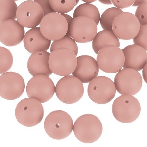 Unique Bargains Round Loose Silicone Beads for DIY Keychain Jewelry Making 50 Pcs - 1 of 4