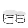 Ridstar 2-Piece Round Nesting Coffee Tables with Sturdy Metal Frame For Living Room & Bedroom-White - 2 of 4