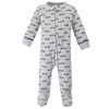 Touched by Nature Baby Boy Organic Cotton Zipper Sleep and Play 3pk, Mr Moon - 3 of 4