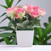Unique Bargains Fake Plants Rose Plastic 2.95"x2.95"x7.48" 1 Pc - 2 of 4
