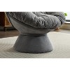 Gulches Oversized Charcoal Gray Chenille Swivel Chair  360¡ã Rotation Barrel Chair, Plush Papasan Chair for Living Room Bedroom - 4 of 4