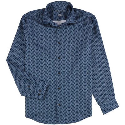 Perry Ellis Mens Geo Weave Print Total Stretch Button Up Shirt