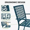 3-Piece Durable Metal Patio Furniture Set, Includes 2 Portable Weather-Resistant Chairs & Coffee Table, Modern Bistro Set with Elegant Design - 3 of 4