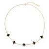 Adornia 14k Gold Plated Black Floral Station Necklace - 3 of 4