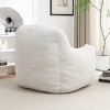 GlasFlength Bean Bag Seats Comfortable Premium Memory Foam Lounge Chair with Tufted Design for Living Room Dorm, White, 41.4"*37.8"*30" - 4 of 4