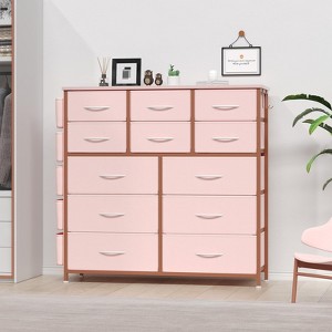 Dresser for Bedroom,Cloth Storage Tower with 12 Drawers,12 Drawers Storage Tower,Chest of Drawers with Bins,Steel Frame, - 1 of 4