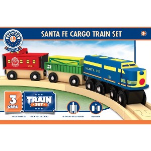 MasterPieces Wood Train Sets - Lionel Santa Fe Cargo 3 Piece Train Set. - 1 of 4