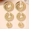Paaaawaters 3 pairs of women's fashion hoop earrings retro simple style geometric thread large, medium - 4 of 4