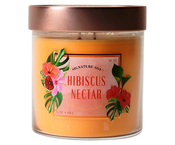 Jar Candle Hibiscus Nectar 15.2oz - Signature Soy&#174;