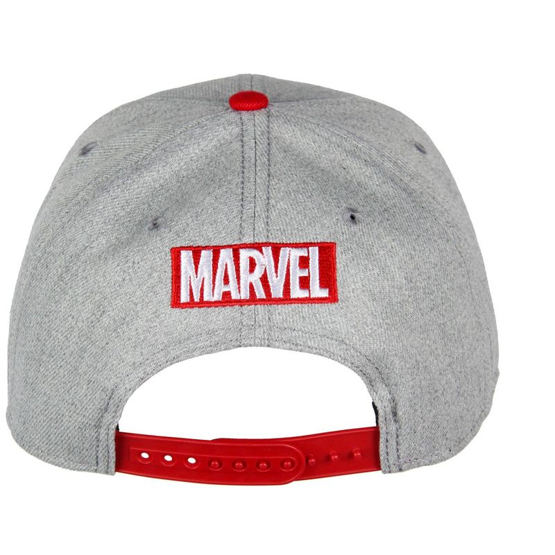 Marvel Comic Chibi Kawaii Style Characters Adult Snapback Hat Cap For Men Grey, 3 of 4
