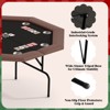 Padded Rails and Cup Holders – Ideal，Foldable Octagon Poker Table for 8 Players, Portable Casino Game Table with Sturdy Metal Legs, Padded Rails - 3 of 4