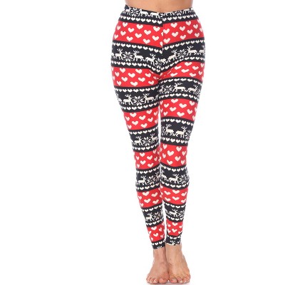 Women's One Size Fits Most Printed Leggings - One Size Fits Most - White Mark