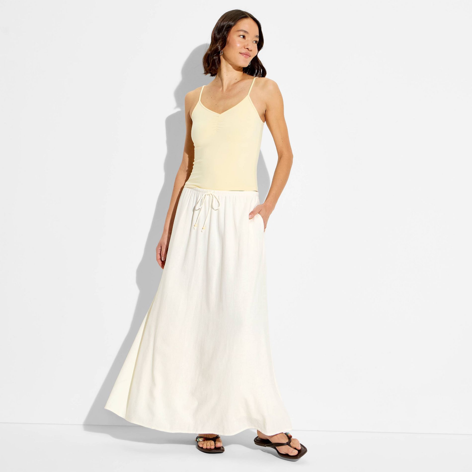 Women's Linen Maxi Full Skirt - Wild Fable™
