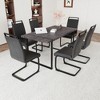 7-Piece Extendable Dining Set with Rectangle Kitchen Table and 6 PU Armless Chairs - 2 of 4