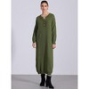 Allegra K Women's Long Sleeve Buttons Crew Neck Knitted Midi Sweater Dress - 2 of 4