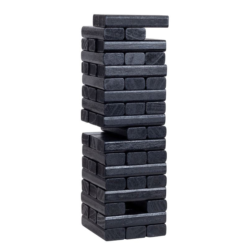WE Games Wood Block Stacking Party Game That Tumbles Down when you play - Includes 12 in. Wooden Box and die, 3 of 7