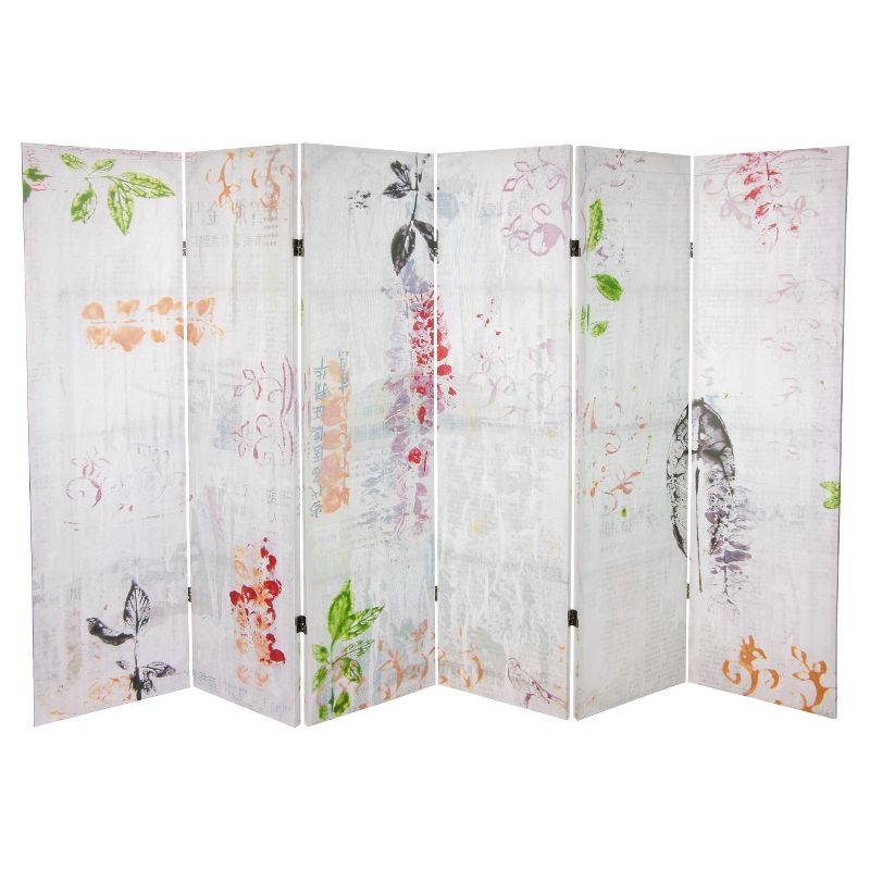 5 1/4 ft. Paradise Grove Canvas Room Divider - Oriental Furniture, 1 of 6