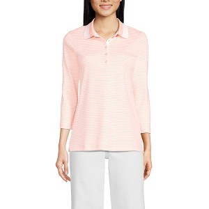 Lands' End Women's 3/4 Sleeve Supima Cotton Polo Shirt - 1 of 3