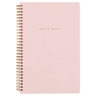 College Ruled 1 Subject Spiral Notebook Blush - Church Notes: Sermon & School Supplies, Hard Cover, Foil Accent, Pocket