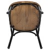 Merrick Lane Industrial Style Metal X-Back Dining Chair with Fruitwood Finished Seat and Back - 3 of 4