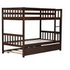 NicBex Twin Over Twin Bunk Bed with Trundle,Loft Bed with Ladder and Convertible to 2 Twin Size Bed for Bedroom,Black - 4 of 4