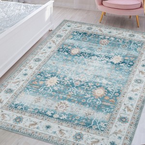 GAOMON Vintage Area Rug Washable Floral Rug Low Pile Non-Slip Rugs for Living Room Bedroom - 1 of 4