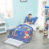 Everyday Kids 4-Piece Toddler Bedding Set Jungle Sports - Soft 100% Cotton Percale Comforter, Flat Sheet, Fitted Sheet & Reversible Pillowcase - 4 of 4