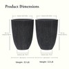LuxenHome 2-Piece Tall Tapered Round Plastic Planters Set, Mediterranean Black - 3 of 4