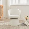PAGED Modern Swivel Accent Chair, Fabric Barrel Club Chair with Nailhead Trims, Living Room Chair for Bedroom, No Assembly Required - 2 of 4