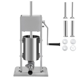 VEVOR Manual Sausage Stuffer, 7LBS/3L Capacity, Two Speed 304 Stainless Steel Vertical Sausage Stuffer, Sausage Filling Machine, Silver - 1 of 4