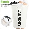 Garnen 90L Collapsible Laundry Basket Bag, Foldable Laundry Hamper Basket, Dirty Clothes Hamper Organizer Bin with Handle For Kids Dorm Room, White - 3 of 4