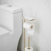 BWE Freestanding Stainless Steel Toilet Paper Holder with Top Storage Shelf - 3 of 4