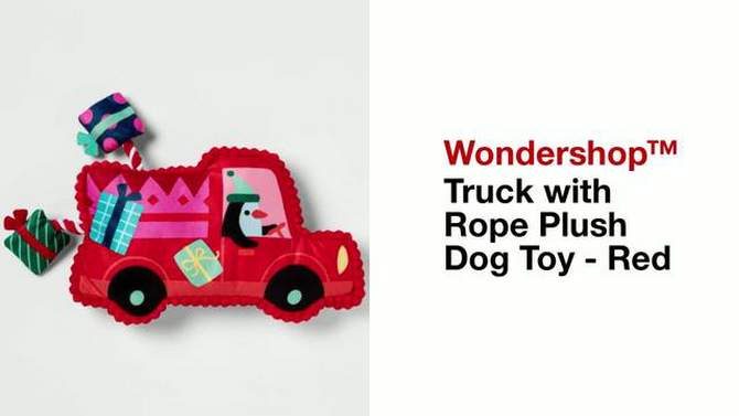 Truck with Rope Plush Dog Toy - Red - Wondershop&#8482;, 2 of 5, play video