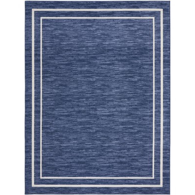 Nourison Essentials 8' X 10' Navy/ivory Contemporary Indoor/outdoor Rug ...