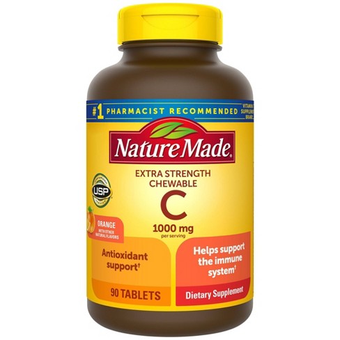 Nature Made Extra Strength Dosage Chewable Vitamin C 1000mg Per Serving Immune Support Tablets - 90ct - image 1 of 4