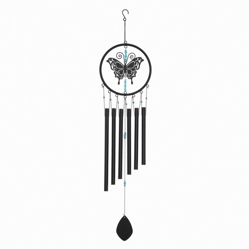 Transpac Metal 27 in. Gray Spring Butterfly Garden Chime - image 1 of 2