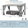 ALAULM Wall Mount Gazebo Outdoor Pergola, Hardtop Lean to Gazebo Canopy Awnings with Sloped Roof and Sturdy Steel Frame, for Patio, Deck, Backyard - 2 of 4