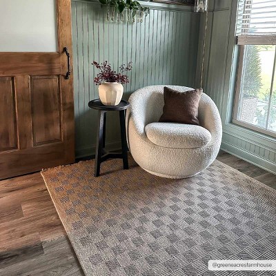 Hauteloom Jurek Beige & Brown Checkered Area Rug