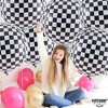 KatchOn, Black and White Checkered Balloons - 22 Inch, Pack of 6 | 4D Checker Balloons, Racing Balloons for Emo Party Decor - 3 of 4