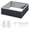 Outsunny 35.5" x 35.5" Galvanized Raised Garden Bed Kit, Large Metal Planter Box for Deep Root Vegetables, Flowers, Herbs & Succulents, Steel - 4 of 4