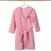 Personalized Linum Kids 100% Polyester SUPER PLUSH Double Brushed Hooded Bathrobe in Purple Script Font - 2 of 3