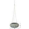 Storied Home Hanging Handwoven Rattan Planter with Shells and Jute Hanger, Aqua - 2 of 4