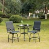 Outsunny Set of 2 Outdoor Swivel Bar Stools with Armrests, Bar Height Patio Chairs with Steel Frame for Balcony, Poolside, Backyard - image 2 of 4