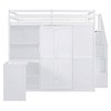 Full Size Loft Bed with Wardrobe, Desk and Shelves - 3 of 4