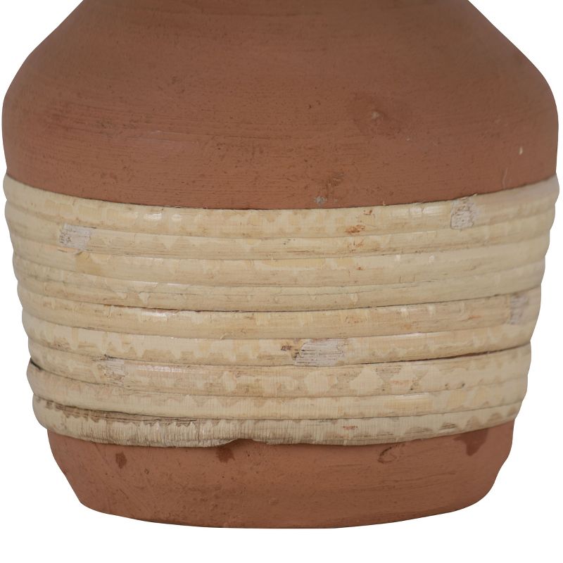 Natural Handthrown Terracotta & Rattan Bud Vase - Foreside Home & Garden, 2 of 7