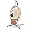 EROMMY Hanging Egg Chair with Stand & Removable Leg Rest, Hammock Chair for Patio, Bedroom - 2 of 4