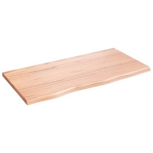 vidaXL Table Top, Light Brown 31.5"x15.7"x0.8" Treated Solid Wood Oak - 1 of 4