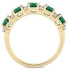 EVERLY JEWELRY | Yellow Plated Sterling Silver 1 2/5 CT TGW Created Emerald and Created White Sapphire Semi Eternity Ring - 3 of 4